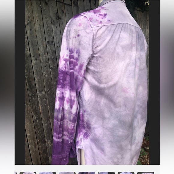 Your Neighbors 1 of 1 tie-dye tunic style shirt Purpla graze MED - Picture 11 of 11